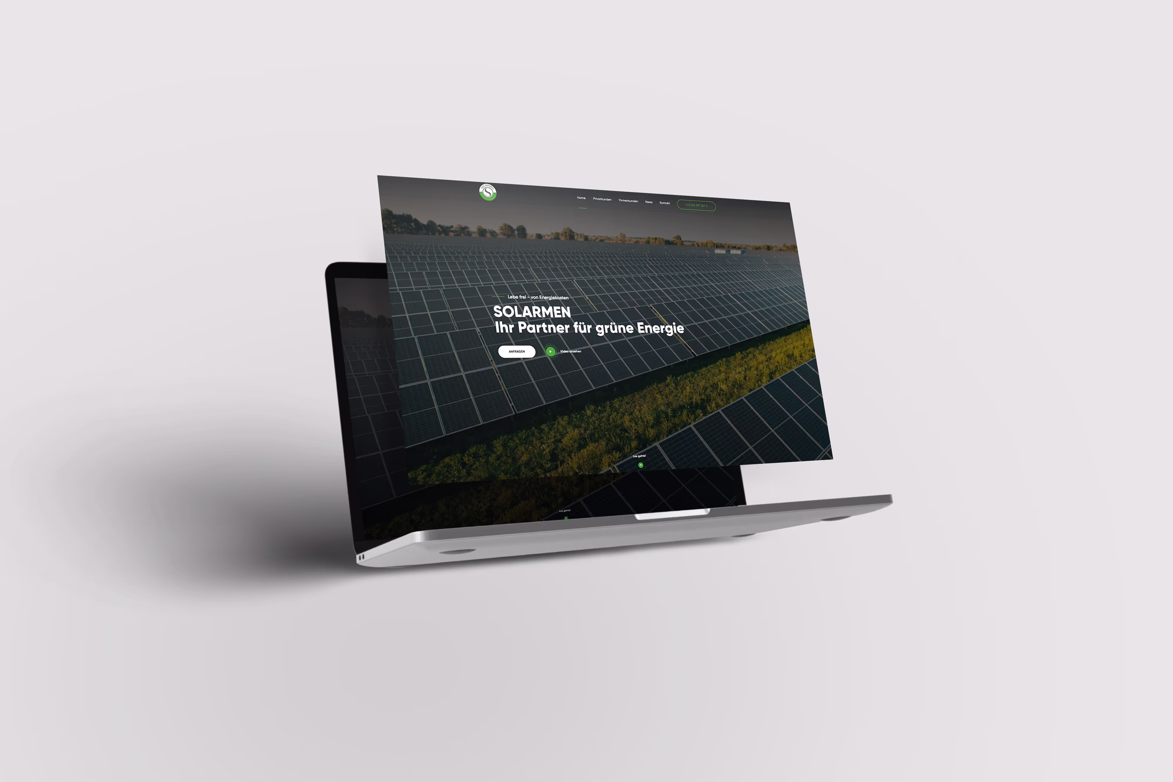 Responsive Website von SOLARMEN auf einem Laptop