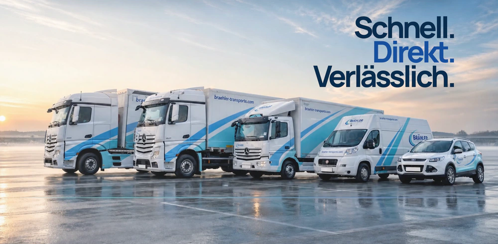 Brähler Transporte: Die Fahrzeugflotte mit Schnell. Direkt. Verlässlich.